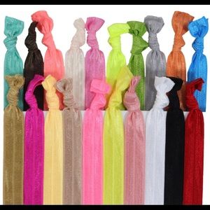 Set of 60 ribbon hair ties- multiple colors.